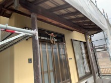 いなべ市、玄関、木部塗装