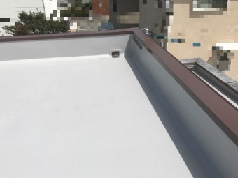 堀整形 防水工事 ウレタン 平屋根 陸屋根 排水溝