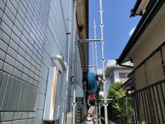 四日市、軒天、足場