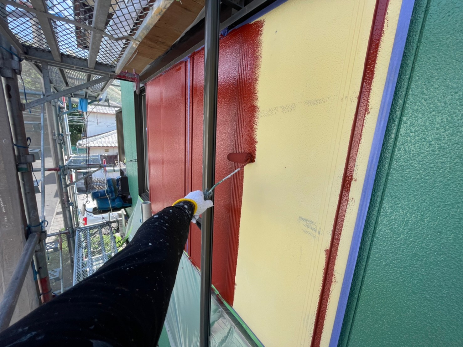 桑名市の外壁塗装、雨戸塗装