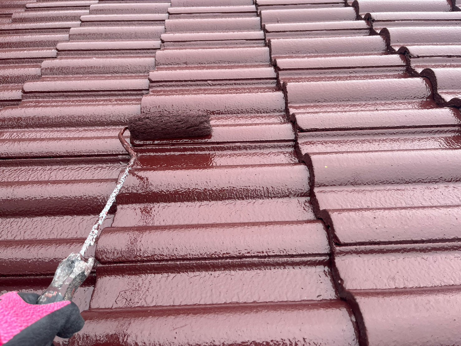 朝日町モニエル瓦の屋根塗装