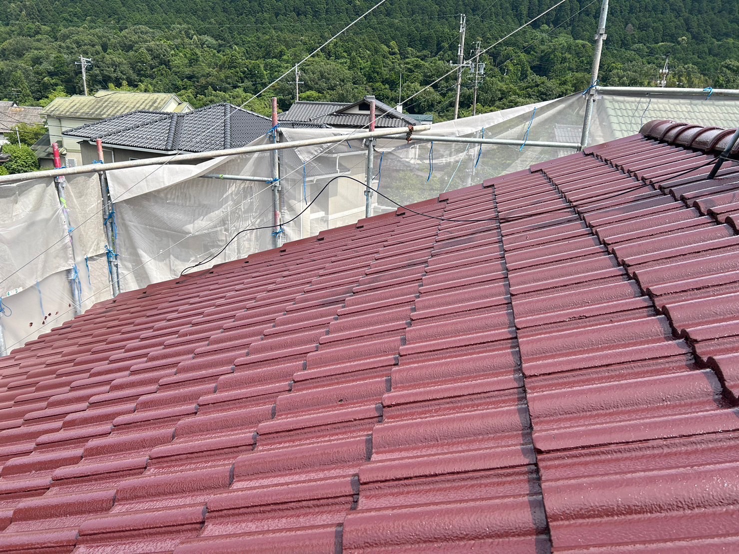 朝日町モニエル瓦の屋根塗装