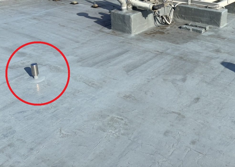 桑名市のマンション屋上、陸屋根のウレタン防水通気緩衝工法