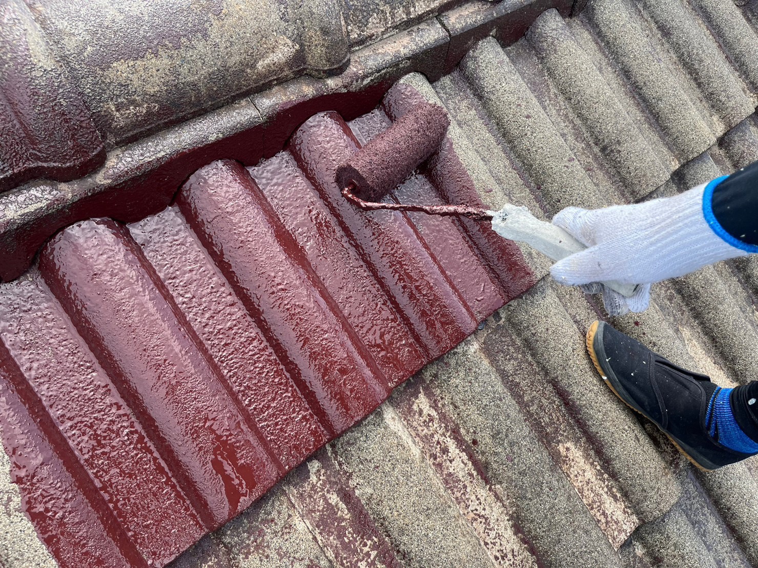 四日市市のモニエル瓦屋根塗装