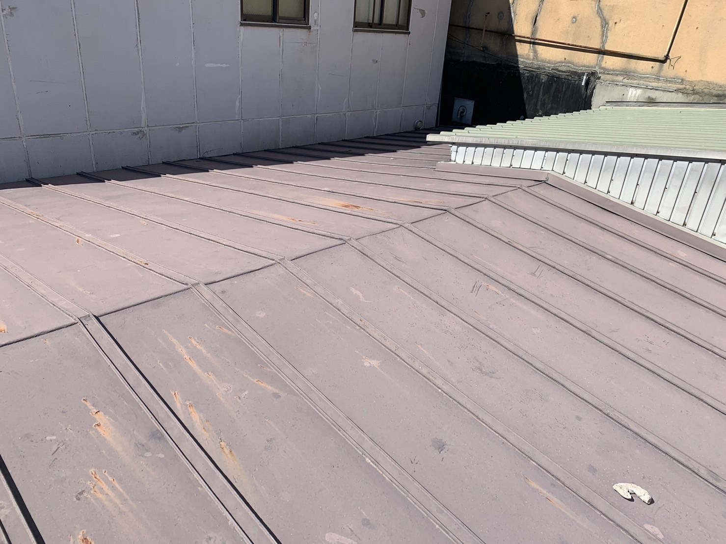 折板屋根の塗装工事施工前