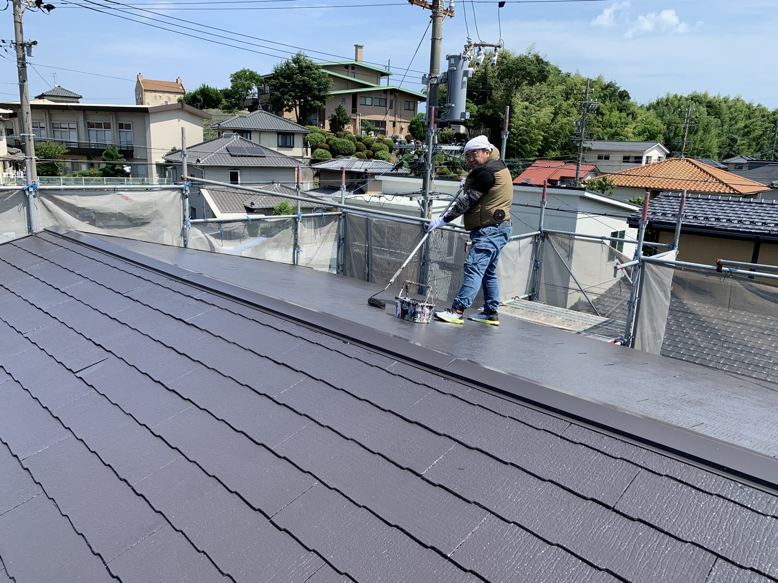 桑名市にてファインパーフェクトベストを使用した屋根塗装