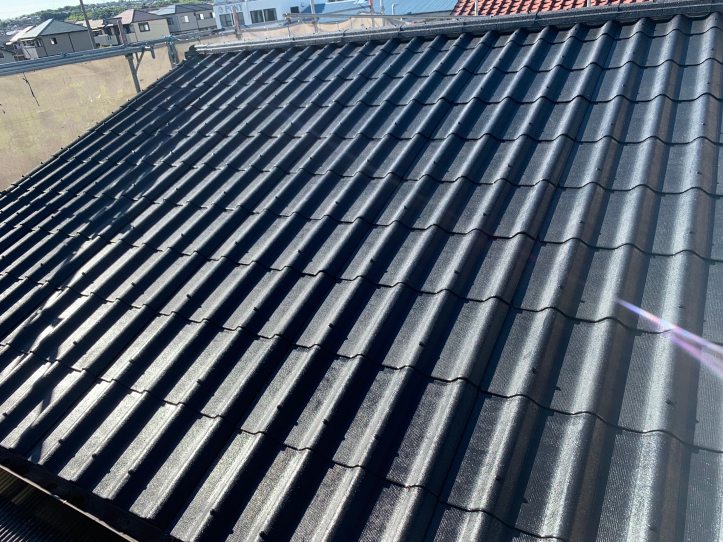 鈴鹿市の波型スレートの屋根塗装