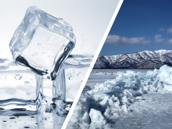 瓦の凍害のメカニズム水と氷の絵